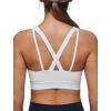 imageYvette V Neck Criss Cross Back Yoga Sports Bra Women Wide Straps Light Support Removable Padding Workout Tank TopWhite