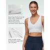 imageYvette V Neck Criss Cross Back Yoga Sports Bra Women Wide Straps Light Support Removable Padding Workout Tank TopWhite
