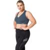 imageYvette Women High Impact Sports Bras Criss Cross Back Sexy Running Bra for Plus SizeBlue Printed  Double Thin Strap  High Impact