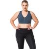 imageYvette Women High Impact Sports Bras Criss Cross Back Sexy Running Bra for Plus SizeBlue Printed  Double Thin Strap  High Impact
