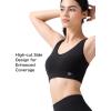 imageYvette Womens Cross Back Sports Bras UNeck Yoga Bra with Wide Straps ampamp Fixed Pads for Workout GymBlack
