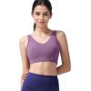 imageYvette Womens Cross Back Sports Bras UNeck Yoga Bra with Wide Straps ampamp Fixed Pads for Workout GymGrape Purple