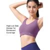 imageYvette Womens Cross Back Sports Bras UNeck Yoga Bra with Wide Straps ampamp Fixed Pads for Workout GymGrape Purple