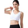 imageYvette Womens Cross Back Sports Bras UNeck Yoga Bra with Wide Straps ampamp Fixed Pads for Workout GymWhite
