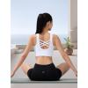 imageYvette Womens Cross Back Sports Bras UNeck Yoga Bra with Wide Straps ampamp Fixed Pads for Workout GymWhite