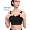 imageYvette Womens High Support Sports Bras for Running Front Zipper U Back DesignBlack