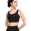 imageYvette Womens High Support Sports Bras for Running Front Zipper U Back DesignBlack