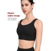 imageYvette Womens High Support Sports Bras for Running Front Zipper U Back DesignBlack