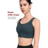 imageYvette Womens High Support Sports Bras for Running Front Zipper U Back DesignHaze Blue