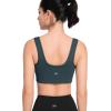 imageYvette Womens High Support Sports Bras for Running Front Zipper U Back DesignHaze Blue