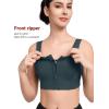imageYvette Womens High Support Sports Bras for Running Front Zipper U Back DesignHaze Blue