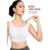 imageYvette Womens High Support Sports Bras for Running Front Zipper U Back DesignWhite