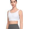 imageYvette Womens High Support Sports Bras for Running Front Zipper U Back DesignWhite