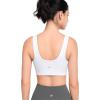 imageYvette Womens High Support Sports Bras for Running Front Zipper U Back DesignWhite