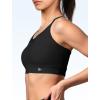 imageYvette Womens Lightweight Sports Bra 3D Fixed Cup  Mesh Yoga Workout Top with Spaghetti StrapBlack