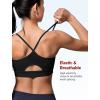 imageYvette Womens Lightweight Sports Bra 3D Fixed Cup  Mesh Yoga Workout Top with Spaghetti StrapBlack