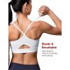 imageYvette Womens Lightweight Sports Bra 3D Fixed Cup  Mesh Yoga Workout Top with Spaghetti StrapWhite