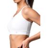 imageYvette Womens Lightweight Sports Bra 3D Fixed Cup  Mesh Yoga Workout Top with Spaghetti StrapWhite