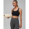 imageYvette Womens Sports Bra Breathable Yoga Bra with Jacquard Back Panel ampamp Cross Straps for FitnessGymBlack