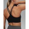 imageYvette Womens Sports Bra Breathable Yoga Bra with Jacquard Back Panel ampamp Cross Straps for FitnessGymBlack