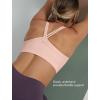 imageYvette Womens Sports Bra Breathable Yoga Bra with Jacquard Back Panel ampamp Cross Straps for FitnessGymPastel Pink