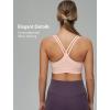 imageYvette Womens Sports Bra Breathable Yoga Bra with Jacquard Back Panel ampamp Cross Straps for FitnessGymPastel Pink