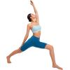 imageYvette Y Back Yoga Bras for Women Low Impact Spaghetti Thin Strap Workout Top with Removable PadsDark Blue