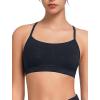 imageYvette Y Back Yoga Bras for Women Low Impact Spaghetti Thin Strap Workout Top with Removable PadsDark Blue
