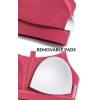 imageYvette Y Back Yoga Bras for Women Low Impact Spaghetti Thin Strap Workout Top with Removable PadsRose Red