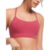 imageYvette Y Back Yoga Bras for Women Low Impact Spaghetti Thin Strap Workout Top with Removable PadsRose Red