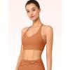 imageYvette Yoga Bras Cloud Lightweight Sports Bra Molded Cup XShaped Back Fashionable Workout Bra Yoga Crop Tank TopDark Orange