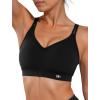 imageYvette Yoga Bras Lightweight Cloud Series Sports Bra for Women Low Impact Sports Spaghetti Thin Strap Mesh Splicing StyleBlack