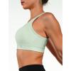 imageYvette Yoga Bras Lightweight Cloud Series Sports Bra for Women Low Impact Sports Spaghetti Thin Strap Mesh Splicing StyleLightgreen