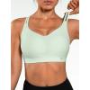 imageYvette Yoga Bras Lightweight Cloud Series Sports Bra for Women Low Impact Sports Spaghetti Thin Strap Mesh Splicing StyleLightgreen