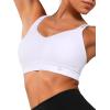 imageYvette Yoga Bras Lightweight Cloud Series Sports Bra for Women Low Impact Sports Spaghetti Thin Strap Mesh Splicing StyleWhite