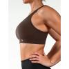 imageYvette Yoga Bras Lightweight Cloud Series Sports Bra for Women Low Impact Sports Spaghetti Thin Strap Mesh Splicing StyleWine Red