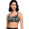 imageYvette Yoga Sports Bra for Women  Padded Strappy Cute Sports BraBlack Printed