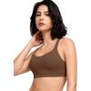 imageYvette Yoga Sports Bra for Women  Padded Strappy Cute Sports BraBrown