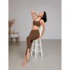 imageYvette Yoga Sports Bra for Women  Padded Strappy Cute Sports BraBrown