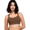 imageYvette Yoga Sports Bra for Women  Padded Strappy Cute Sports BraBrown