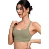 imageYvette Yoga Sports Bra for Women  Padded Strappy Cute Sports BraGreen