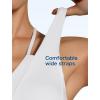 imageYvette Yoga Sports Bras Comfortable LowImpact Sports Bra with Fixed Cups and Double StrapsWhite