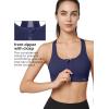 imageYvette Zip Front Sports Bra  High Impact Sports Bras for Women Plus Size Workout Fitness RunningLight Navy Blue
