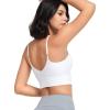 imageYvette Adjustable Yoga Sports Bras for Women Light Support Padded Wireless Spaghetti Strap Bra with Removable PadWhite