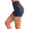 imageYvette Biker Shorts with Pockets for Women 3quot  4quot  6quot  8quot Tummy Control High Waist Running Workout Gym Yoga ShortsNavy