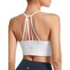 imageYvette Halter Sports Bra for Women Thin Strap Yoga Tops with Removable PadsWhite