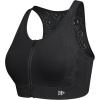 imageYvette Lace Front Zip Sports Bras for Women High Impact Running Bras for Large BustBlack