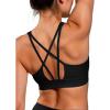 imageYvette Lightweight Crisscross Back Sports Bra for Women Breathable Yoga Tank Top with Removable Pads for Workout ampamp FitnessBlack