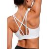 imageYvette Lightweight Crisscross Back Sports Bra for Women Breathable Yoga Tank Top with Removable Pads for Workout ampamp FitnessWhite