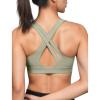 imageYvette Seamless Yoga Sports Bra with Removable Padding Crisscross Back Strap and UltraSoft Stretchy Fabric for WomenGreen